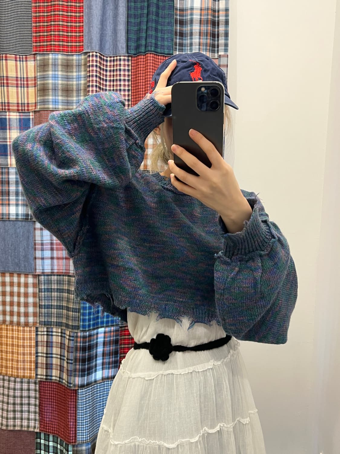 블루 캔디 크롭 니트 상품이미지4