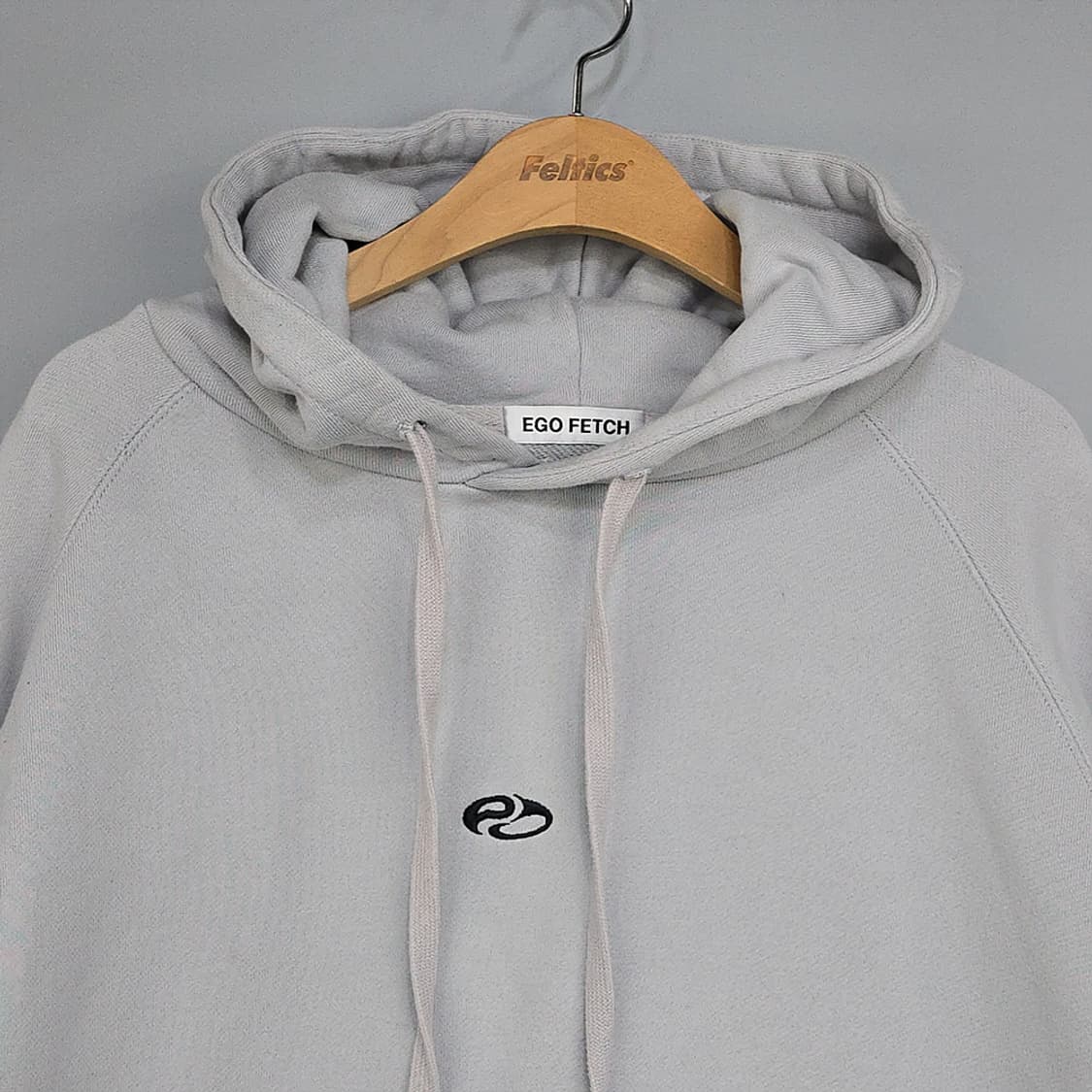 이고패치 EGO FETCH 로고 자수 후드 스웻셔츠 그레이 XL 상품이미지2