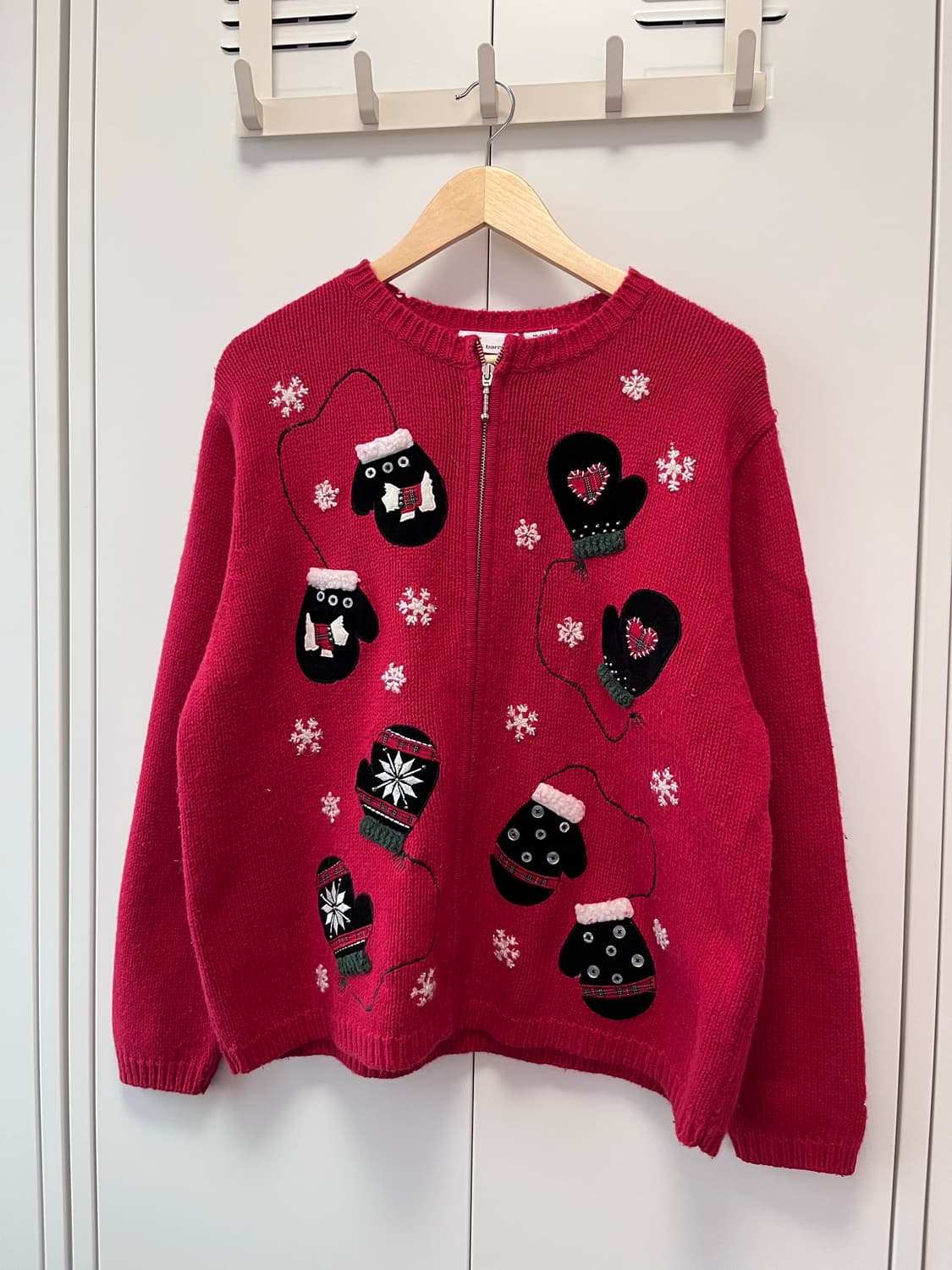 Croft&barrow 크리스마스 장갑 앙고라 니트 가디건 상품이미지3