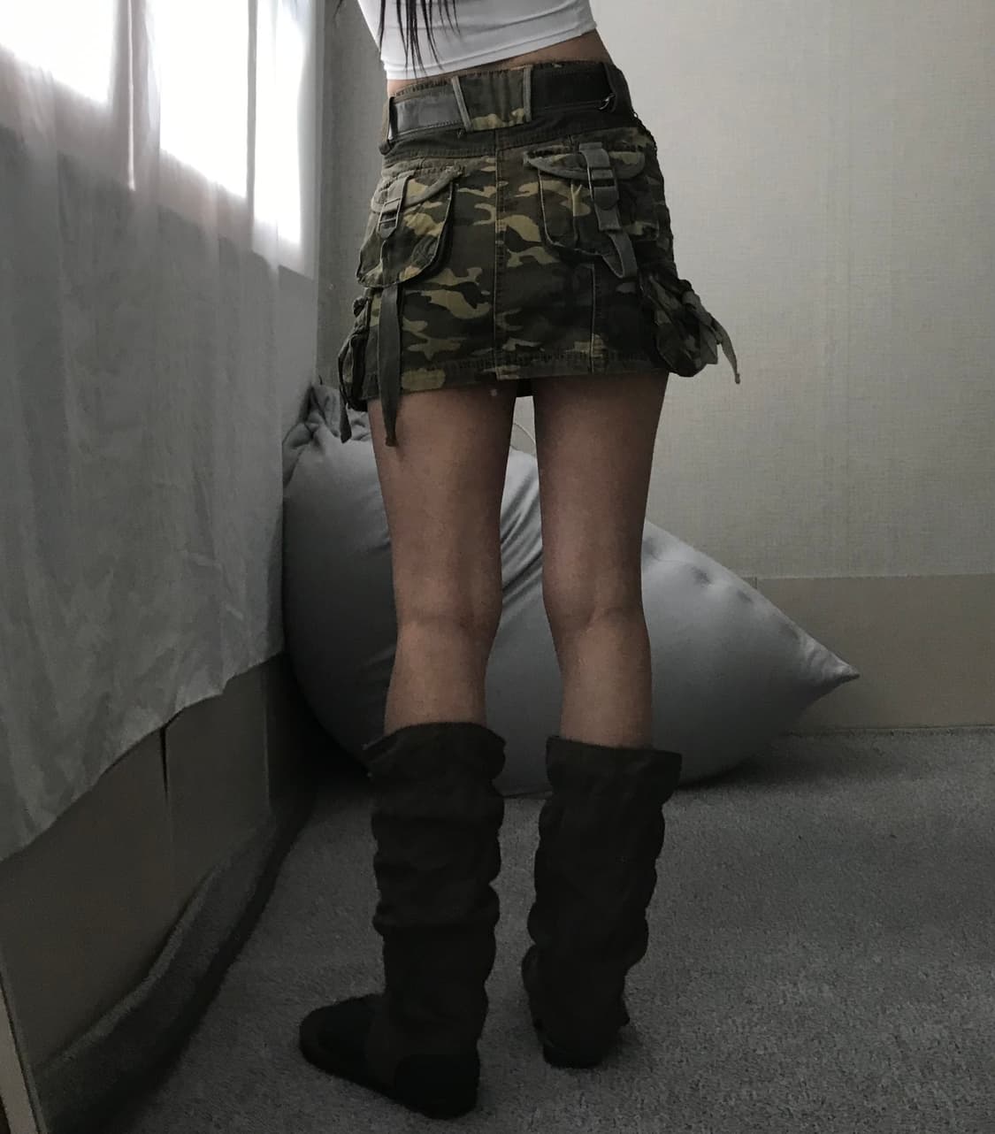 카모 포켓디테일 벨티드 카고스커트 상품이미지3