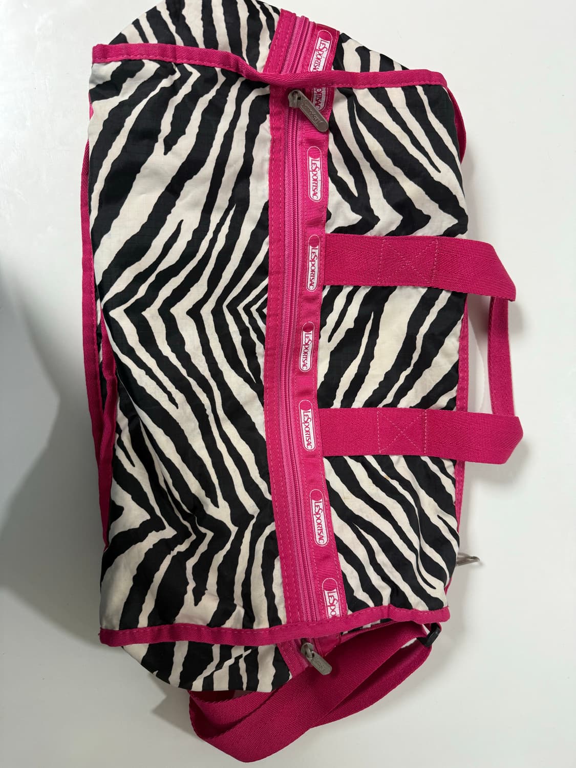 레스포삭 지브라패턴 보스턴백 핫핑크 상품이미지2