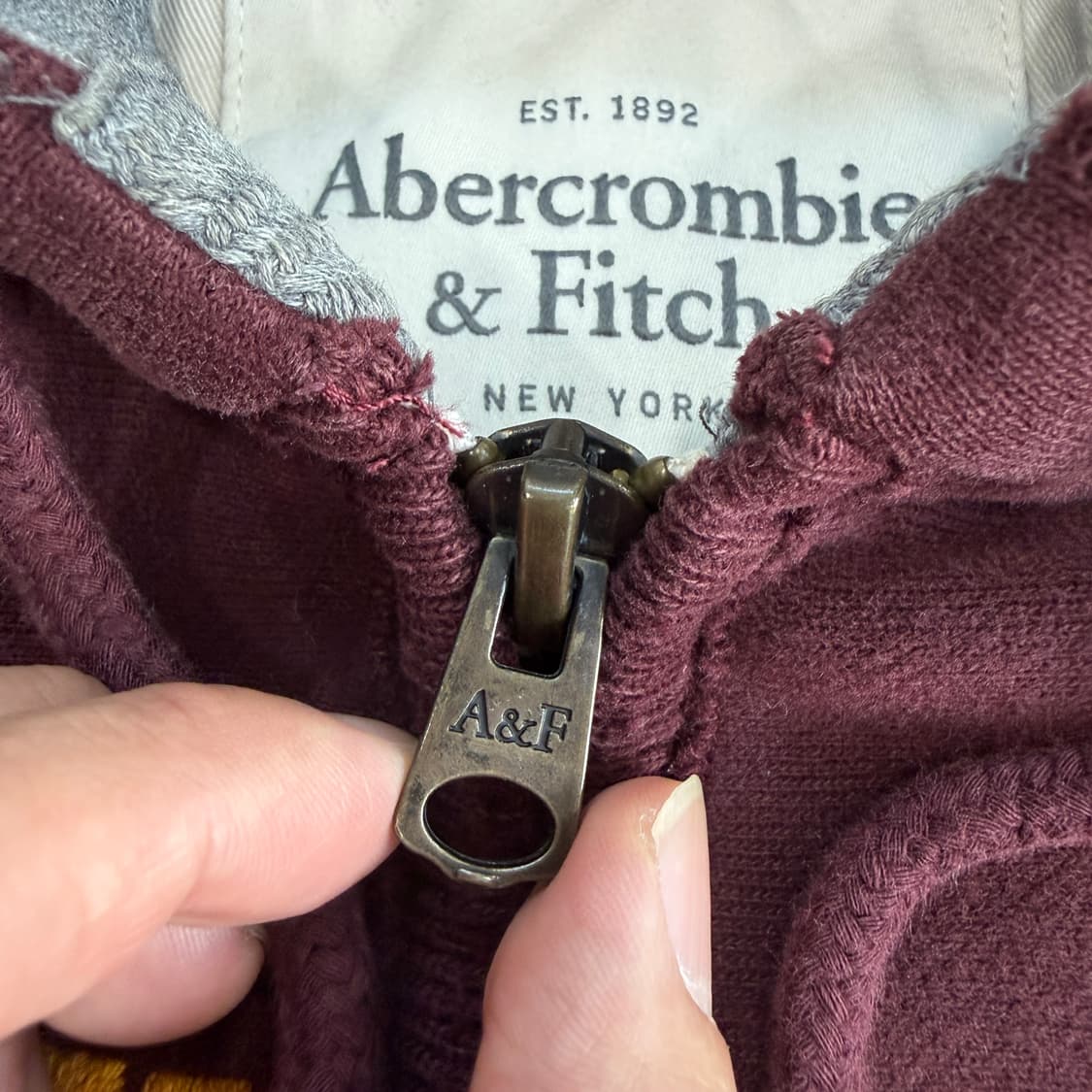 Abercrombie아베크롬비 &fitch 버건디 후드집업  상품이미지6