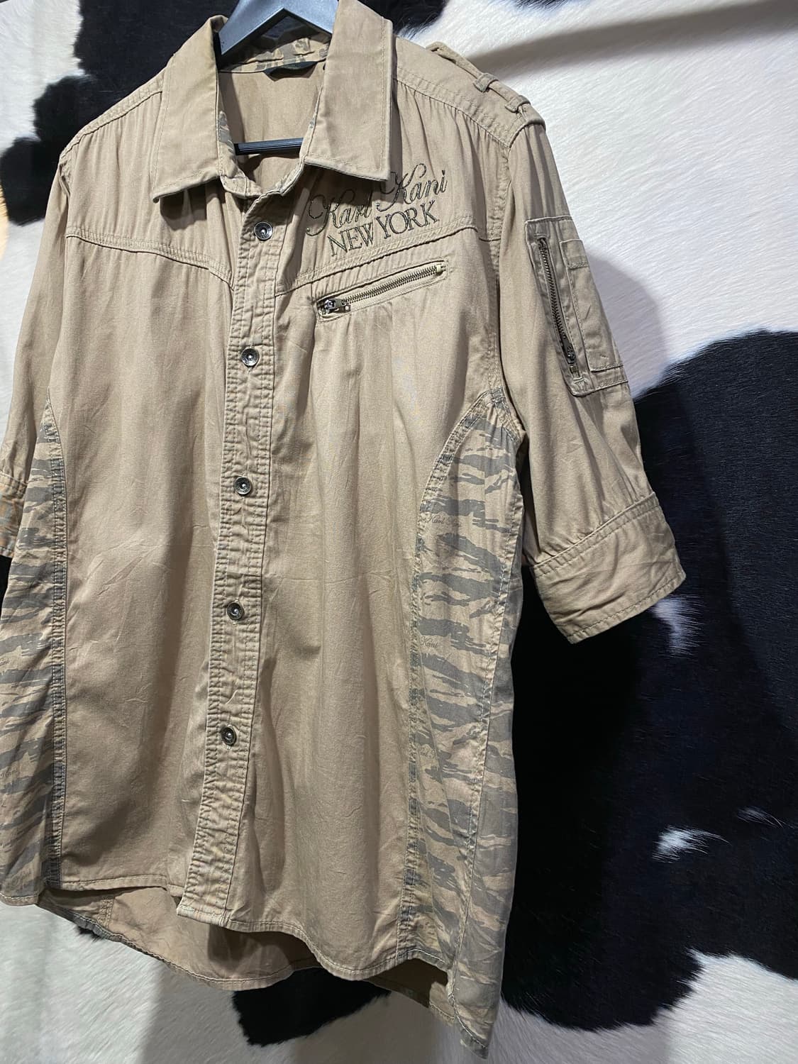 Kani 밀리터리 배색 반팔셔츠 상품이미지3