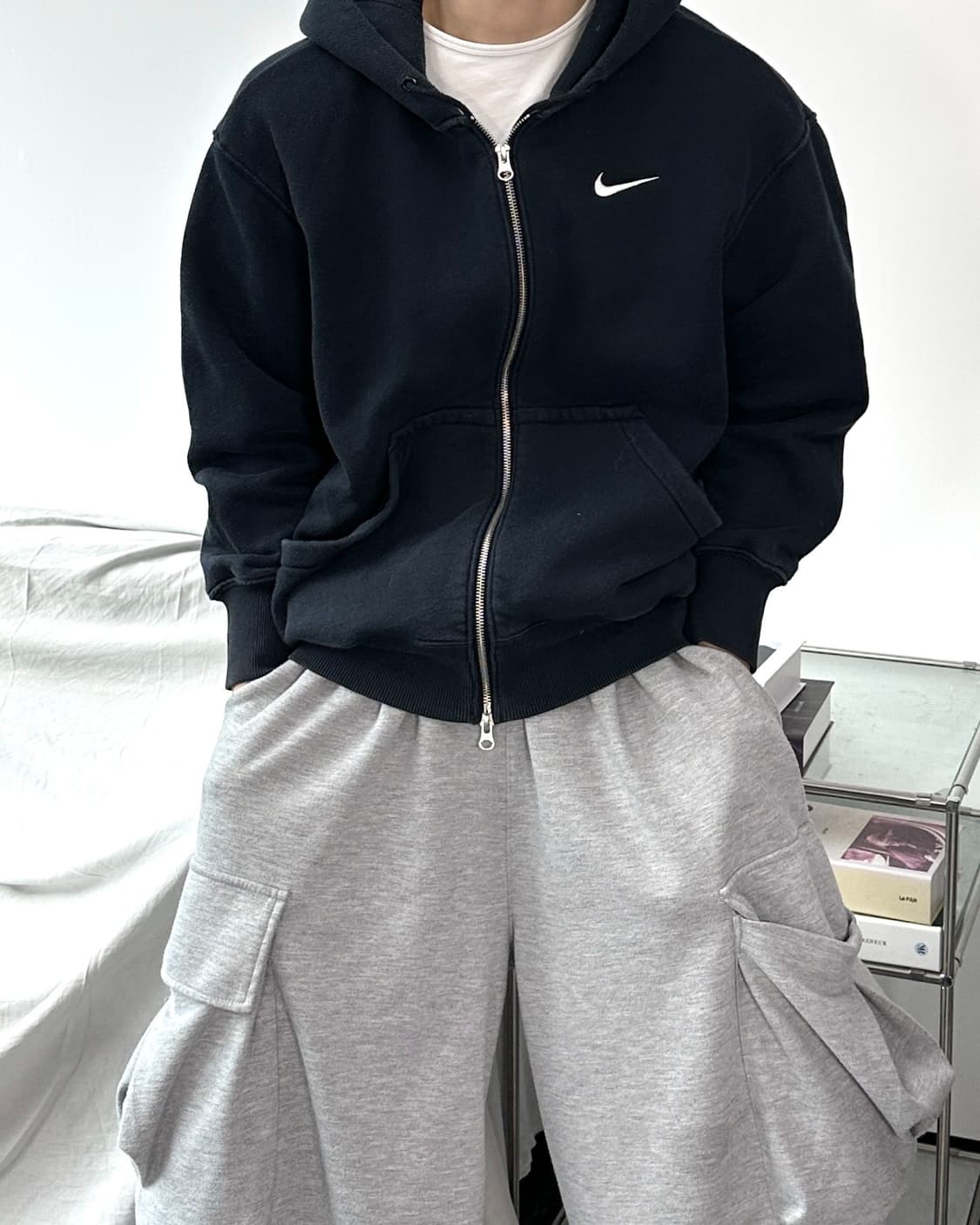 나이키 스우시 블랙 후드집업 M 상품이미지1