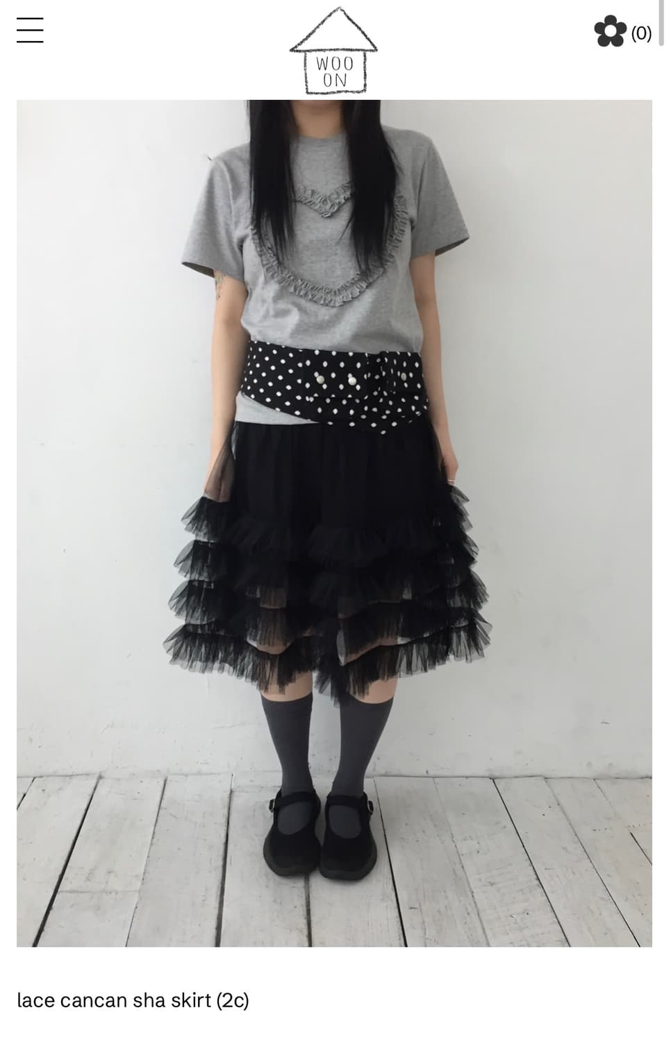 우온 lace cancan sha skirt & heart frill t 상품이미지1