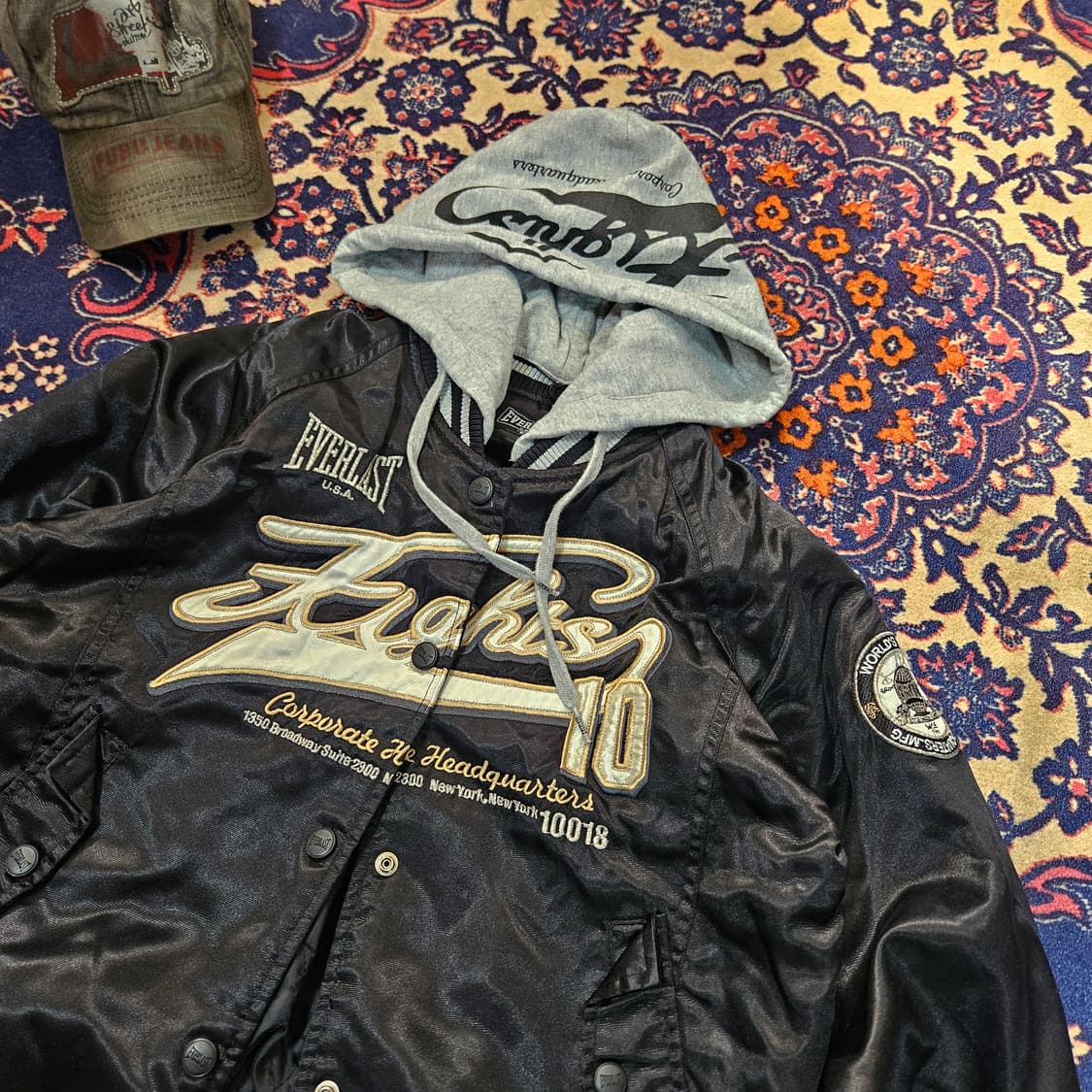 EVERLAST USA 00's 센터 빅 자수 레터링 스타디움 자켓 상품이미지2