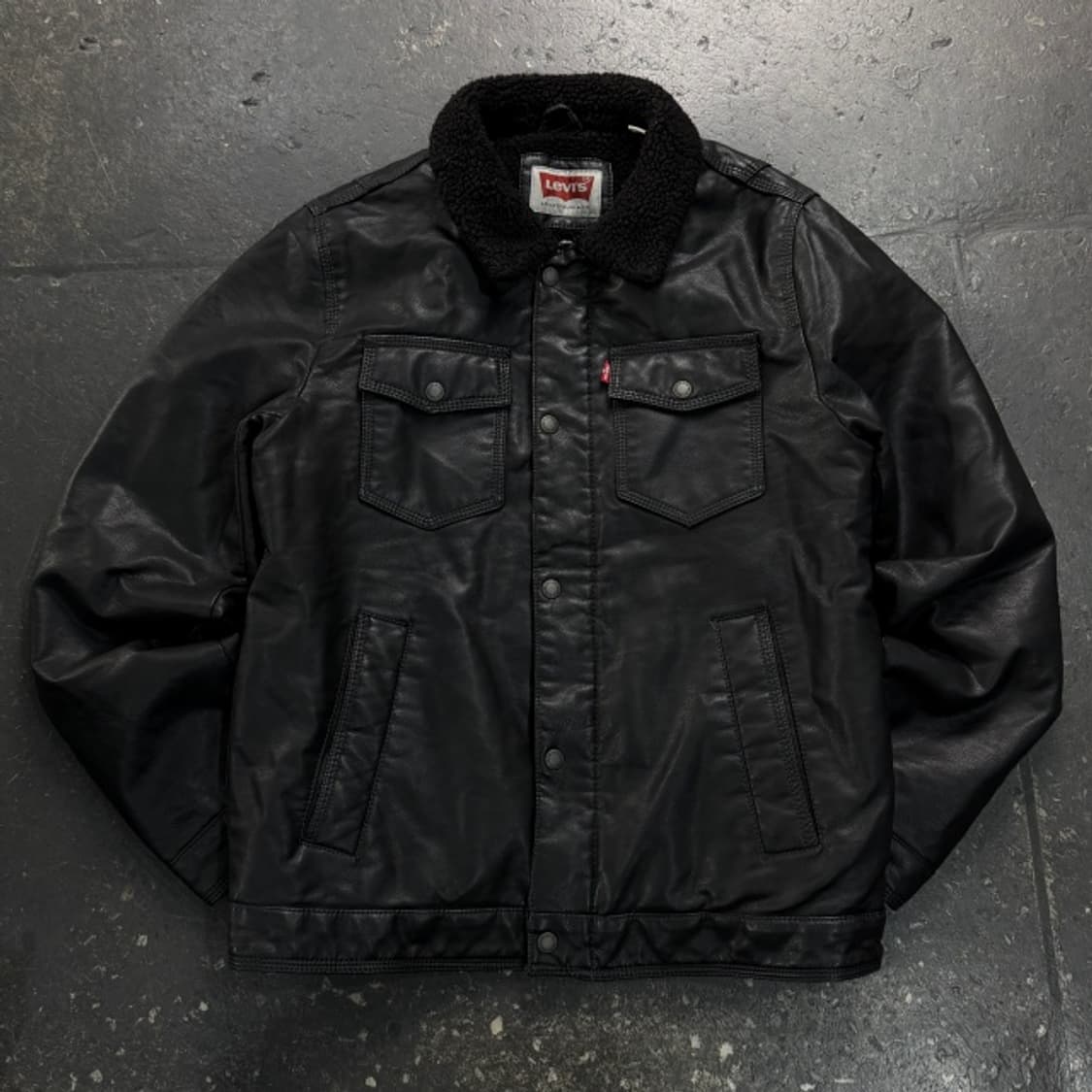100 리바이스 레더 쉐르파 자켓  상품이미지1