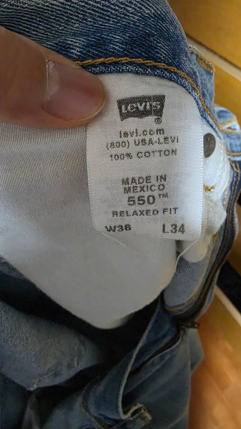 리바이스 levi's 550 w36×l34 (연청) (mexico) 상품이미지5