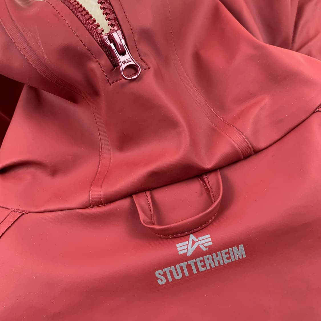 알파인더스트리 x 스투터하임 페이크 레더 N-2B 자켓 레드 상품이미지5