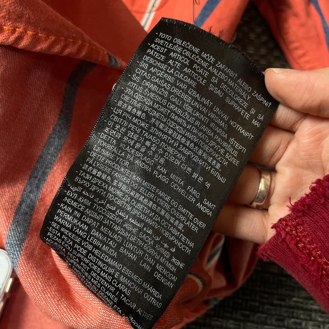 자라 오렌지 스트라이프 긴팔 셔츠 레귤러핏 XL 상품이미지8