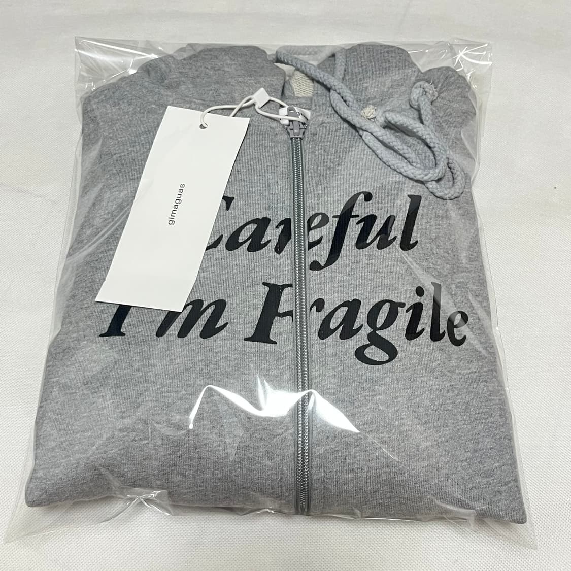 [S,M,L,XL]기마구아스 Careful 후드집업/그레이 상품이미지4