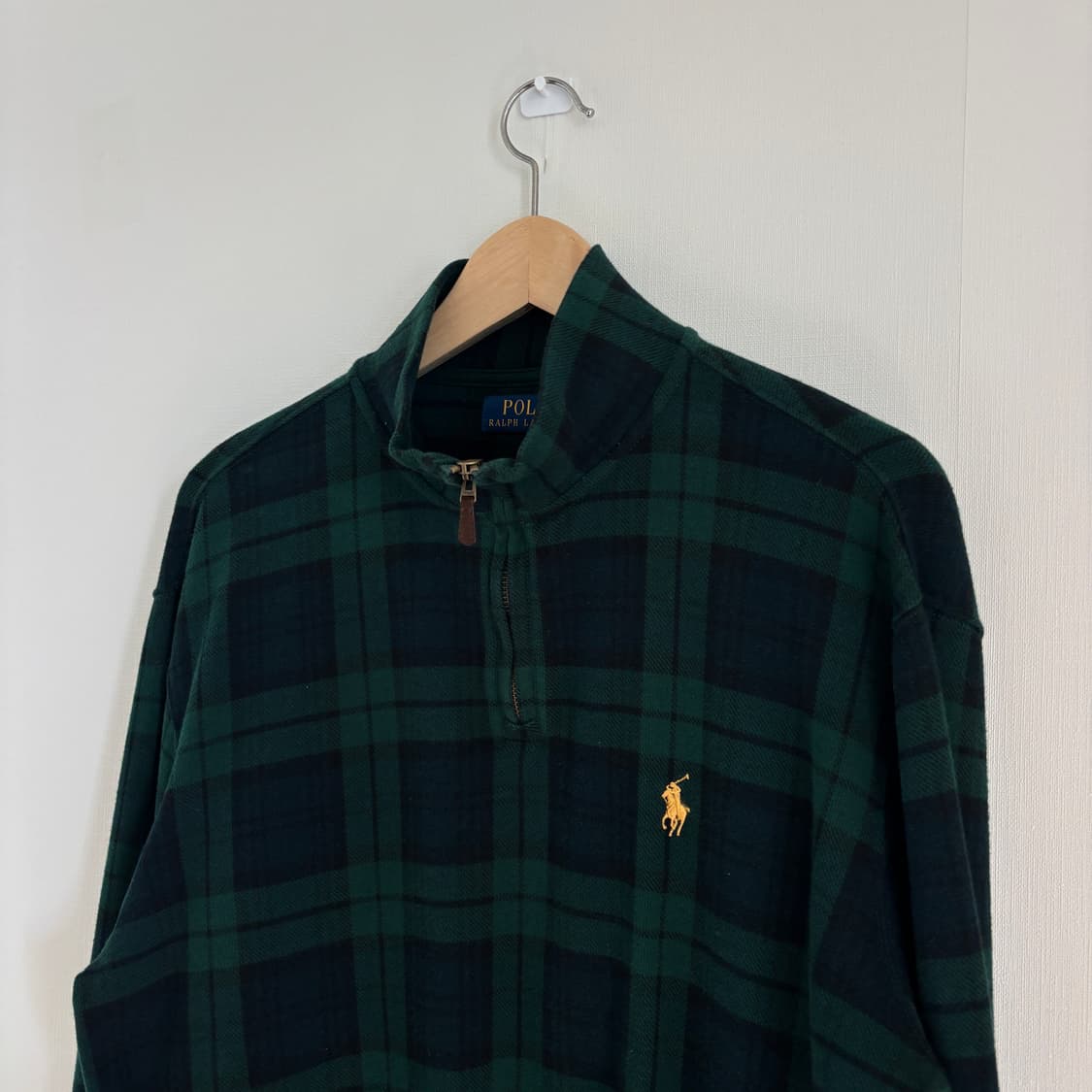 폴로 랄프로렌 블랙와치 반집업 L 상품이미지2