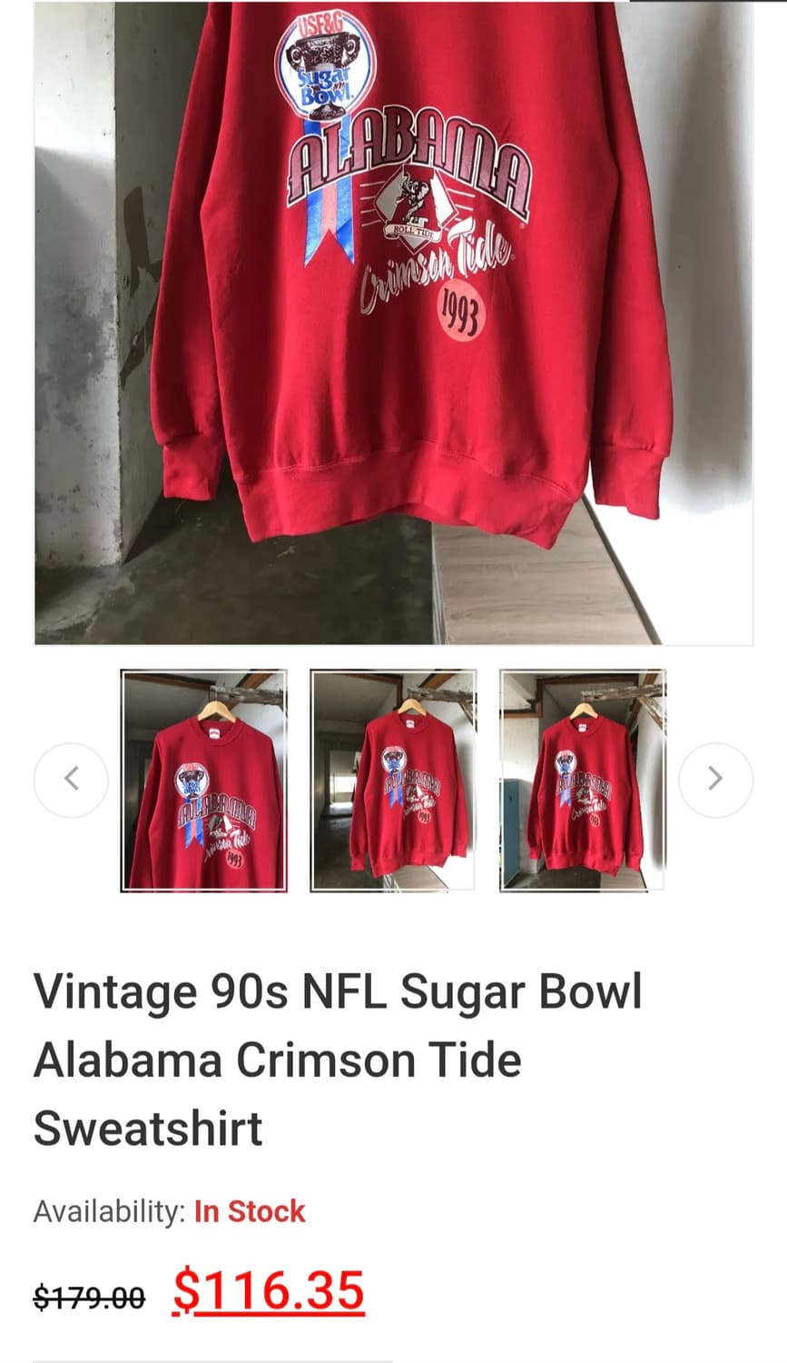 90s 넉멧 빈티지 알바마 맨투맨 상품이미지5