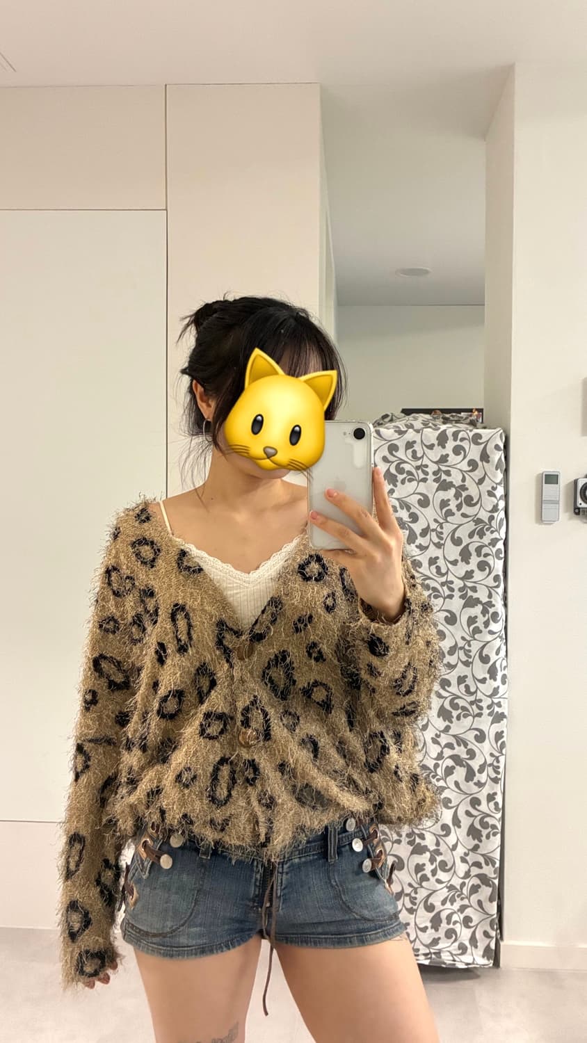 호피 퍼 가디건 상품이미지2