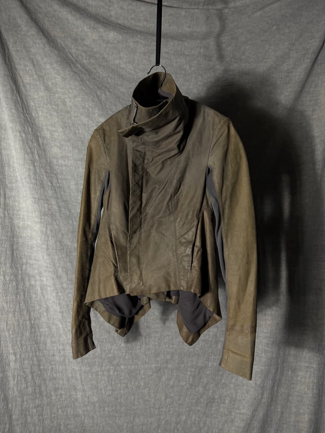 Rick Owens High Neck Leather Jacket 상품이미지1