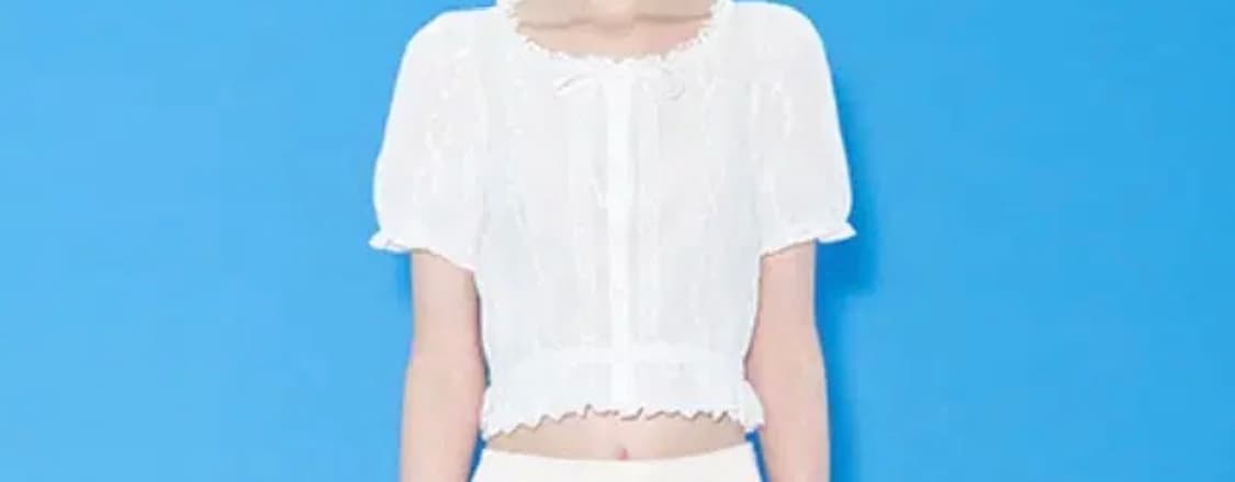 아일렛 크롭 블라우스 스커트 세트 셋업 상품이미지2