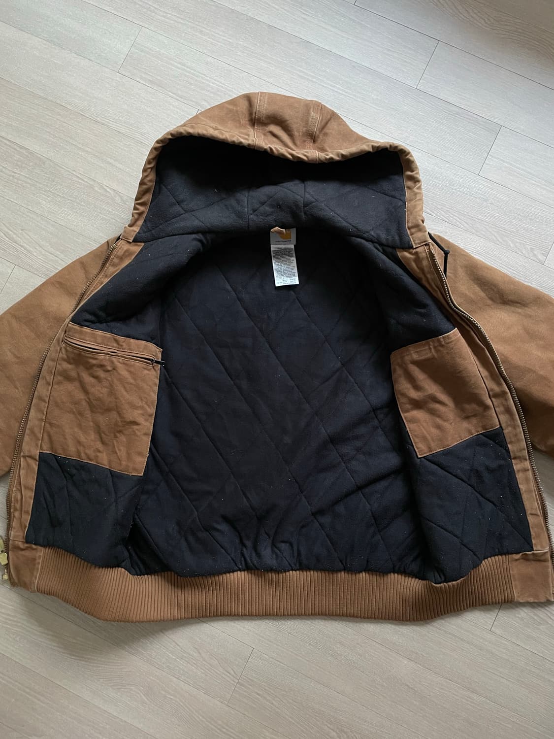 칼하트 j130 BRN 브라운 액티브 자켓 샌드스톤 상품이미지7