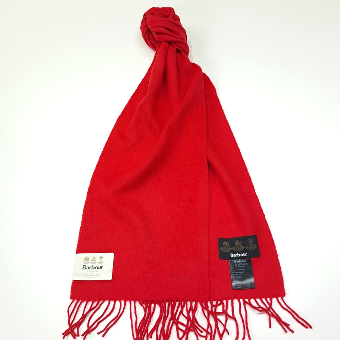 MX499 바버 램스울 로고 자수 레드 머플러 목도리 상품이미지2