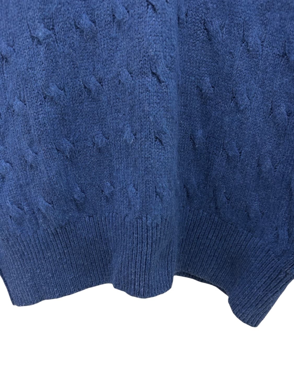 폴로 꽈배기 넥폴라 니트 블루 (L)  상품이미지6