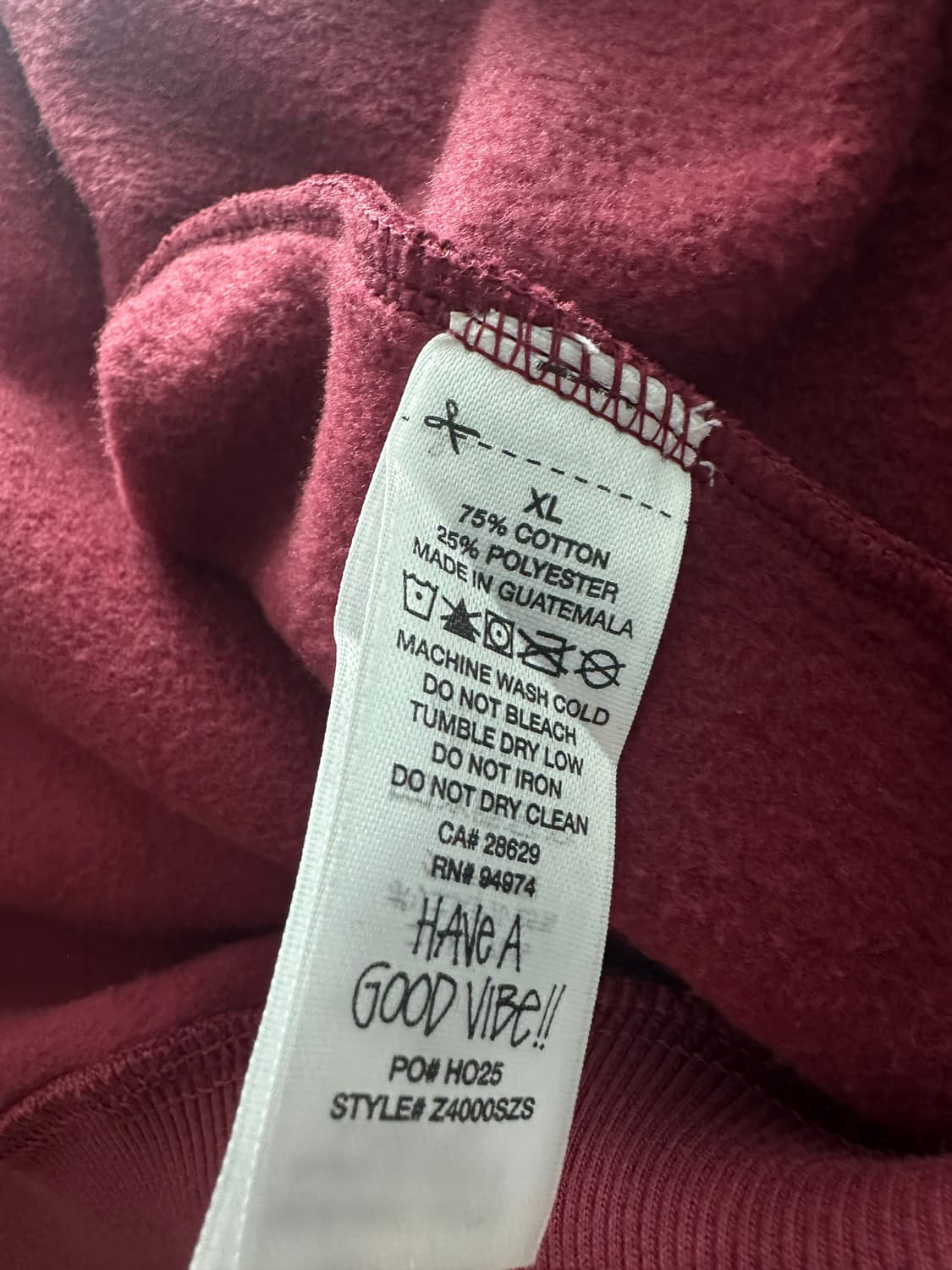 스투시 챔피온 오벌 집 후디 와인 XL 상품이미지3