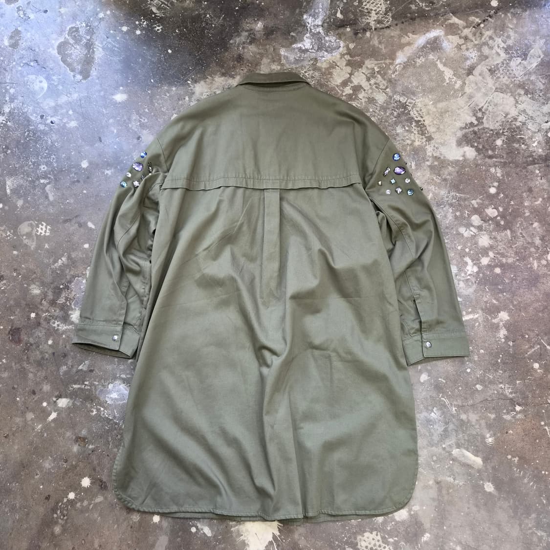 L) ZARA 자라 큐빅 디테일 야상 자켓 코트 상품이미지4