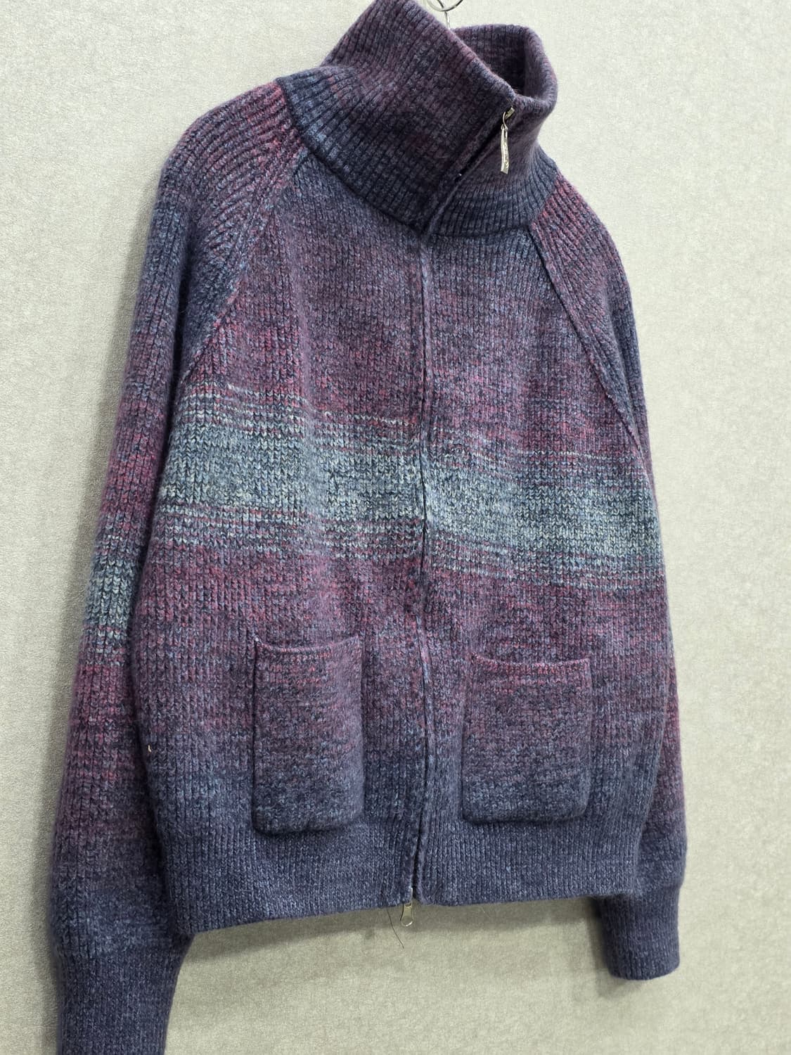 믹스 그라데이션 집업 니트 가디건 상품이미지2