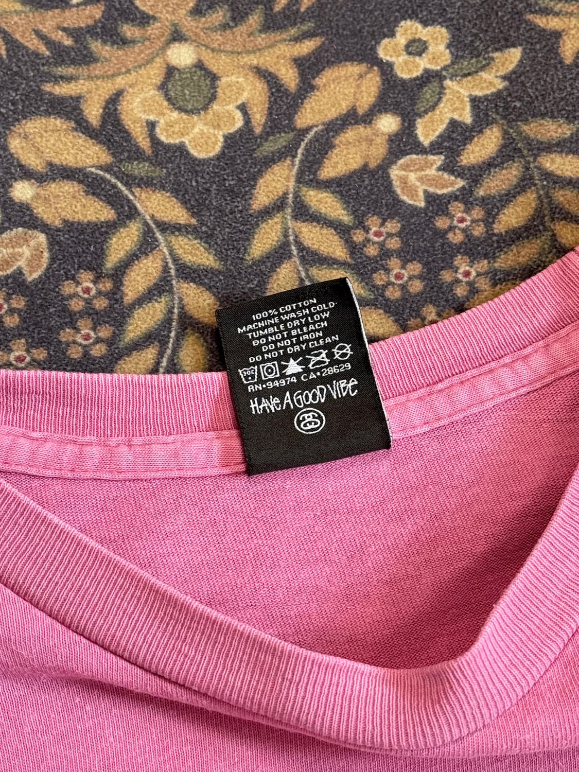 00s 올드 스투시 더스티 핑크 빈티지 티셔츠 상품이미지4