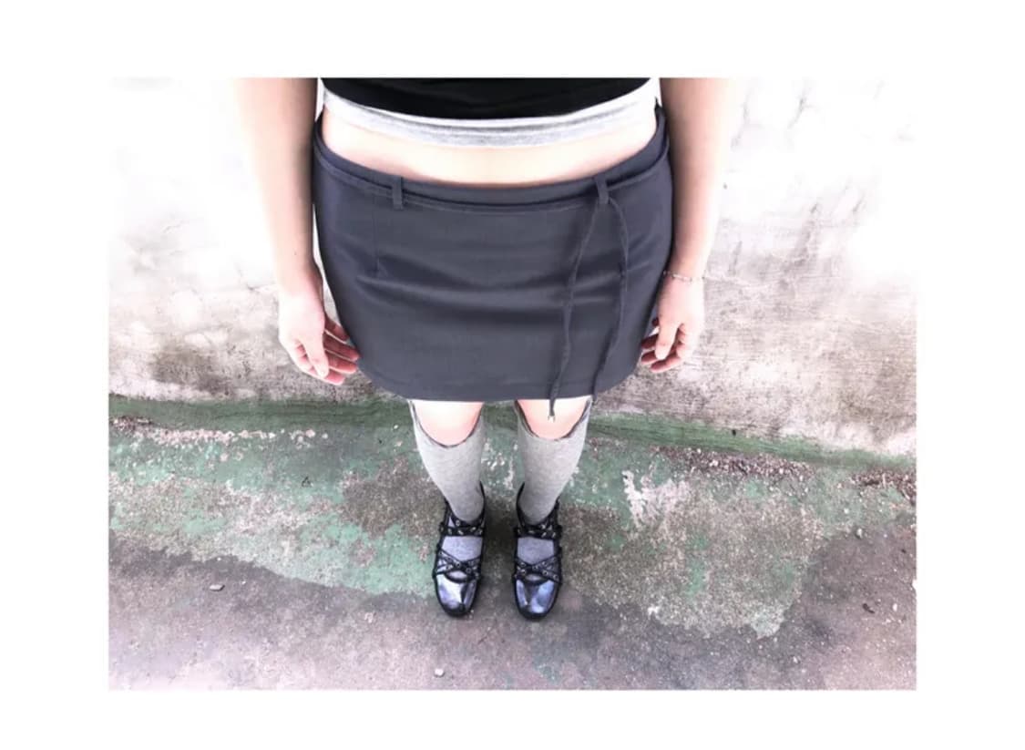 그린씨. string belt low miniskirt (gray s) 상품이미지5