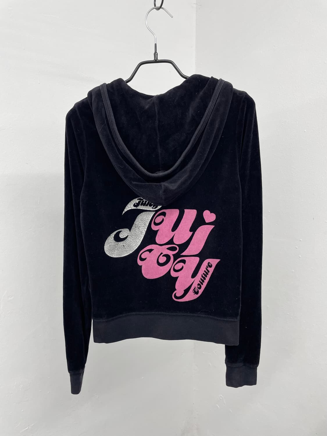 쥬시꾸뛰르 벨벳 슬림 로고 집업 상품이미지5