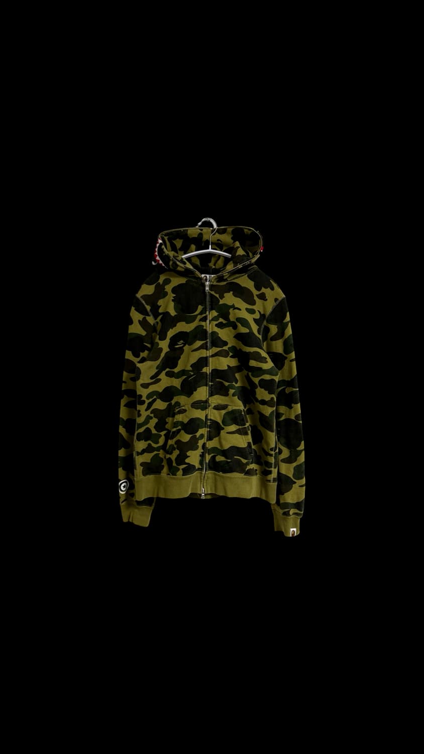 베이프 녹계 샤크 후드 집업 상품이미지1