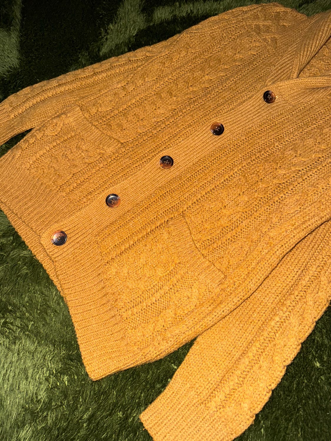 [S] BEAMS HEART 빔즈 하트 숄칼라 케이블 니트 가디건 상품이미지4