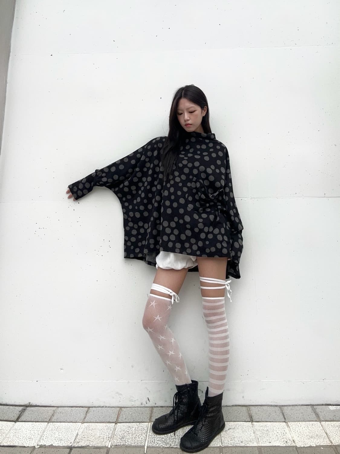 Dot poncho pocket top 상품이미지4