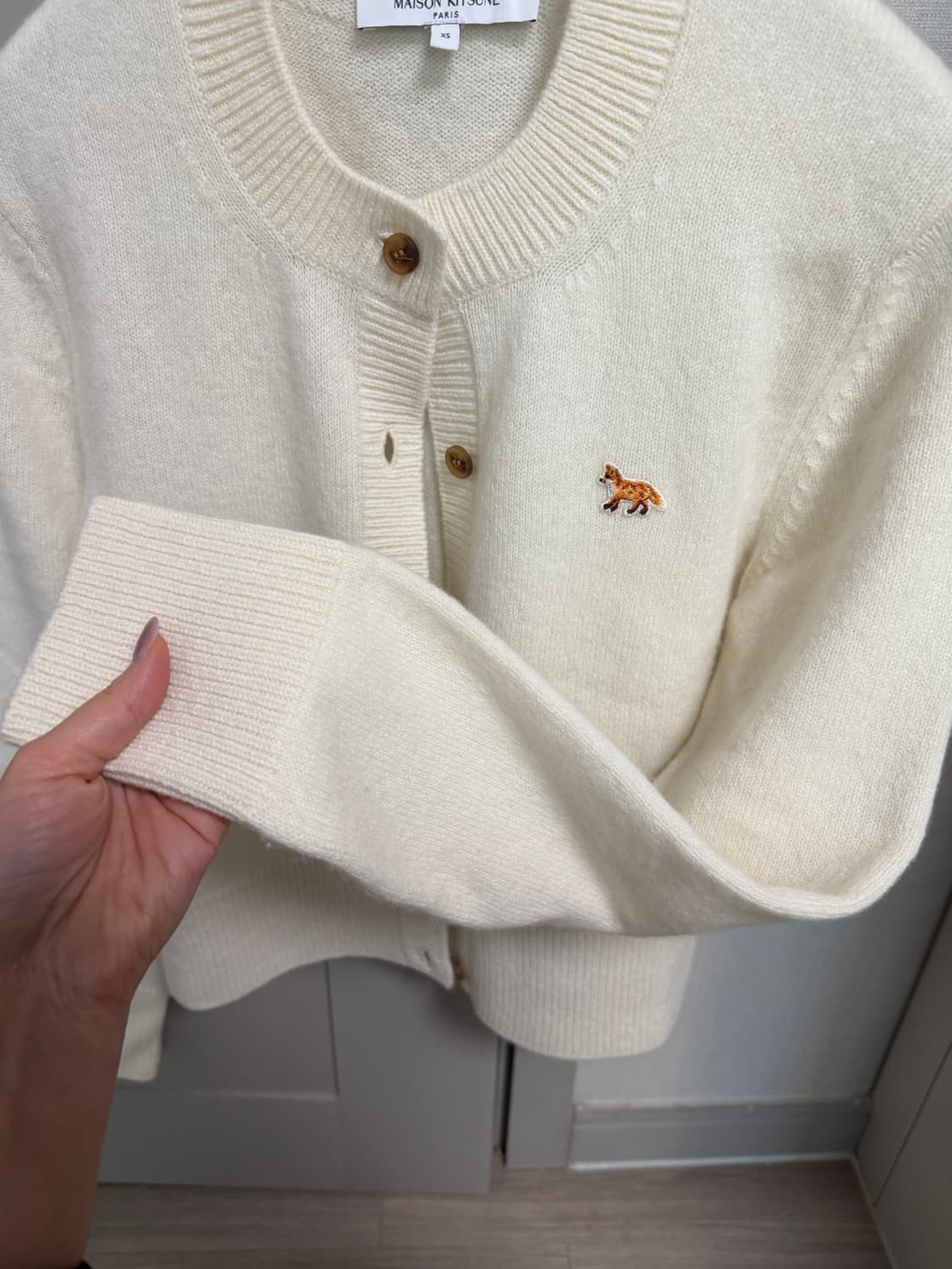 메종키츠네 우먼 램스울 가디건 xs 상품이미지2