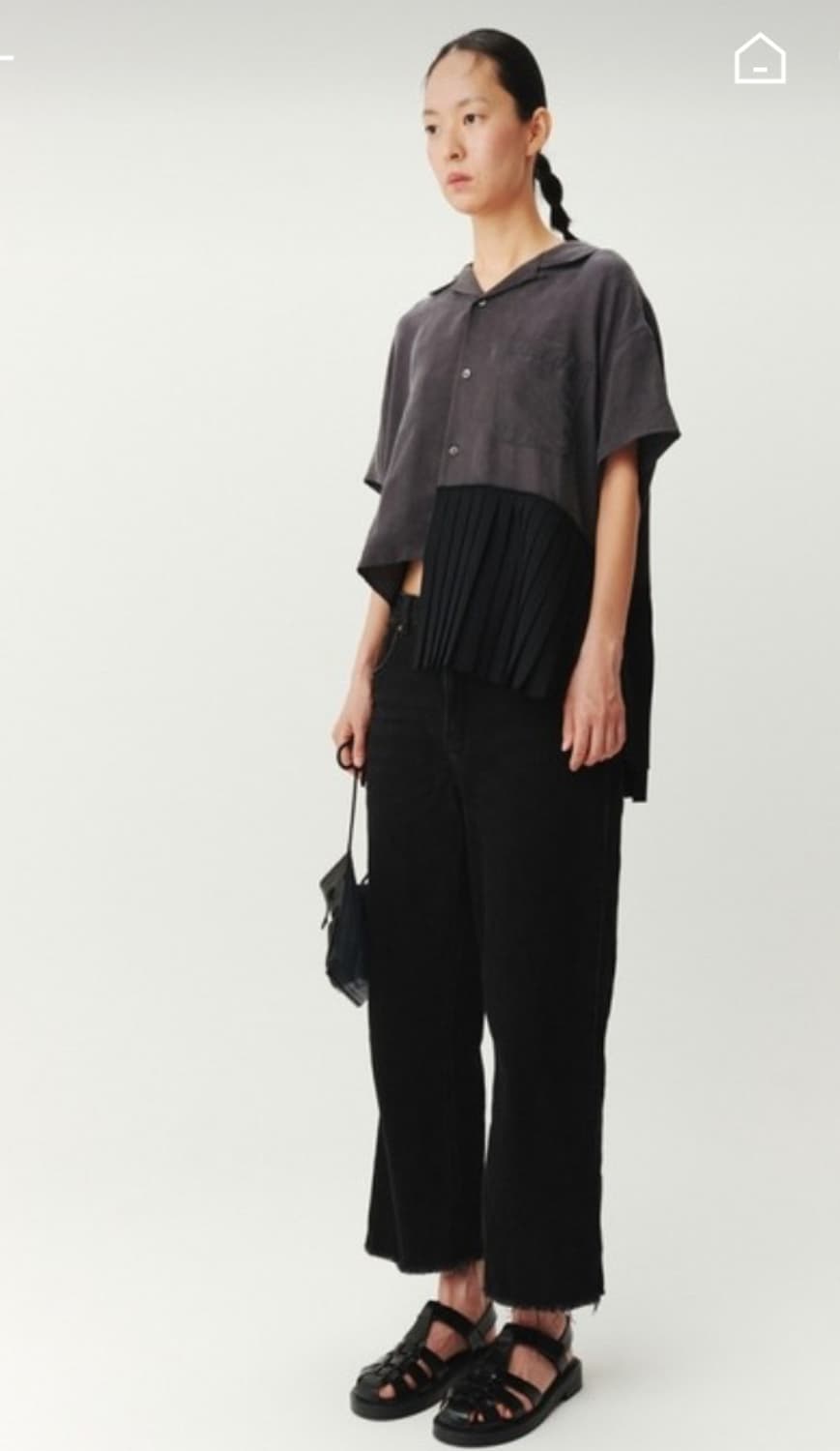 래코드 오픈 카라 플리츠 셔츠 22SS  상품이미지1