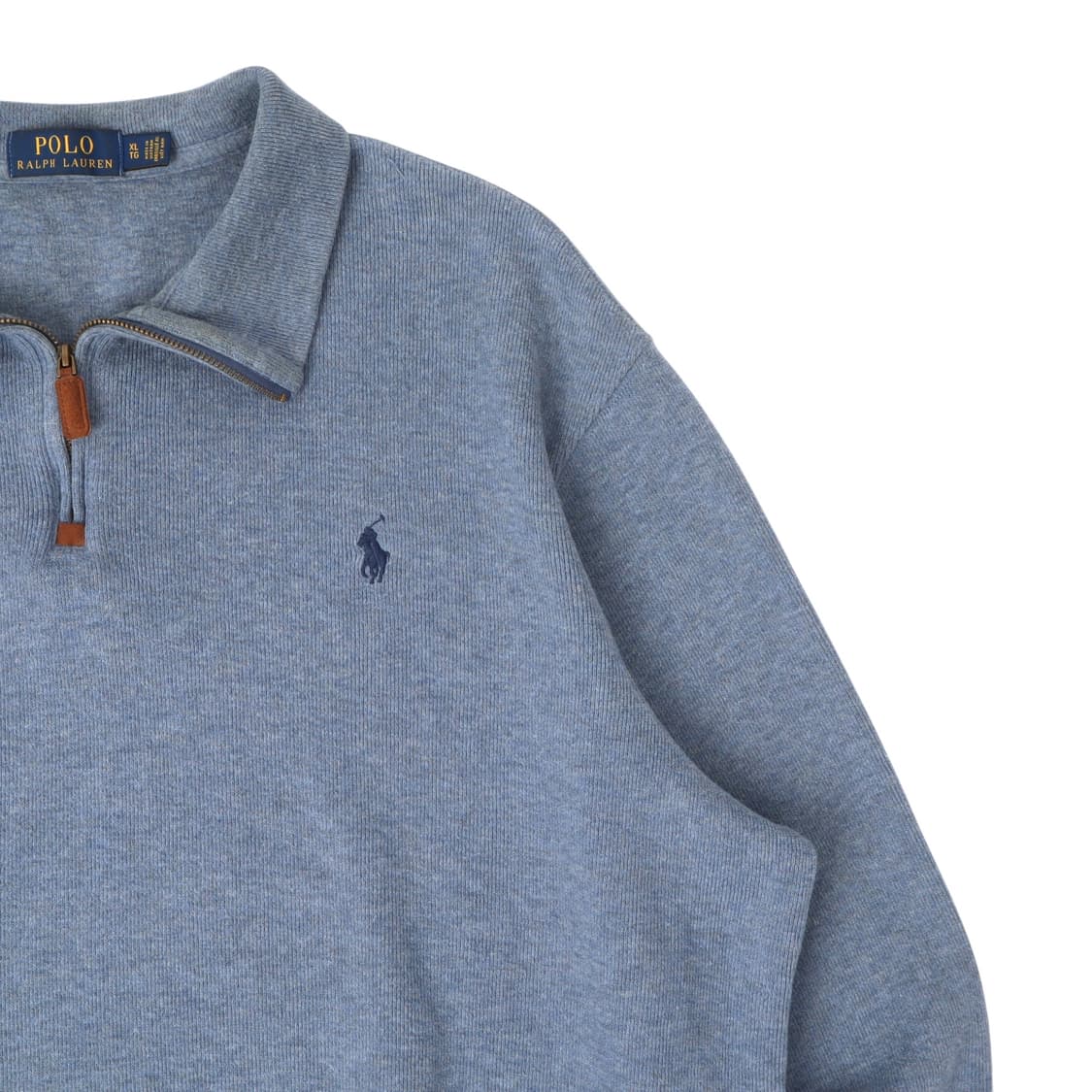 폴로 랄프로렌 블루 하프집 코튼 니트 상품이미지3