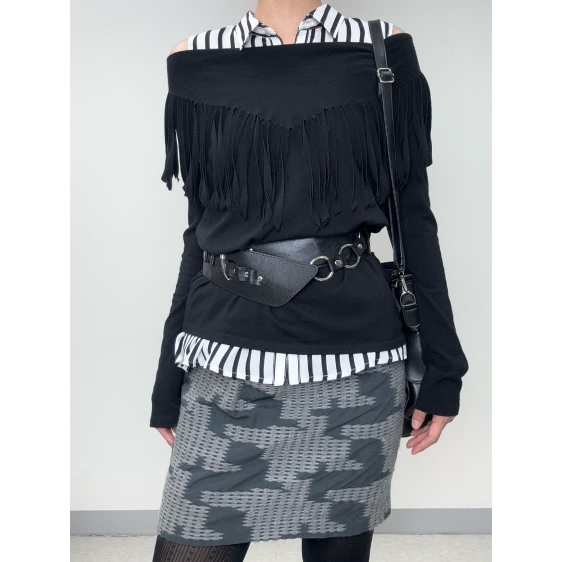 빈티지 그레이 울 스커트 상품이미지2