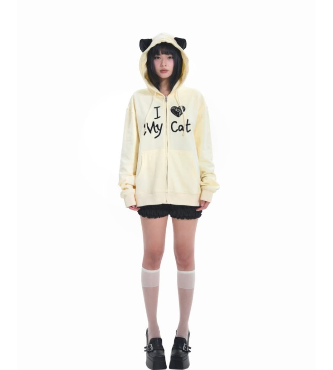 Eatmeplz 고양이 귀 후드집업 상품이미지1