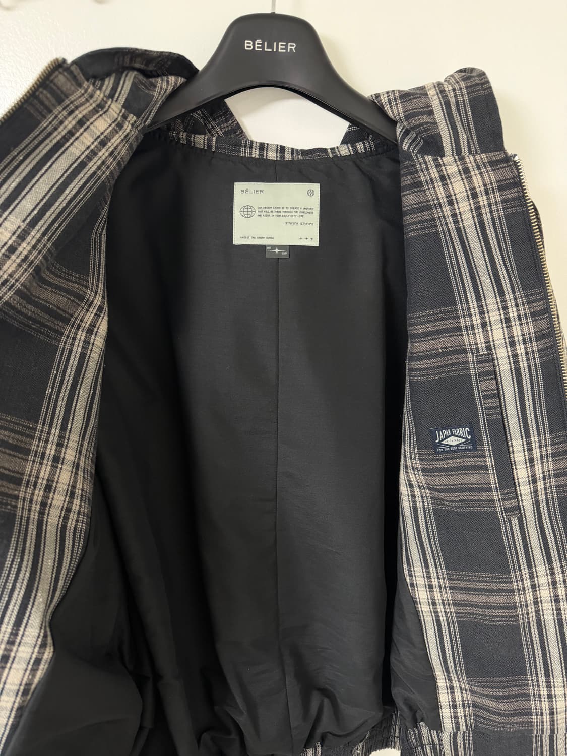 벨리에 후디드 집업 자켓 - 그레이 체크 05(105) 상품이미지3