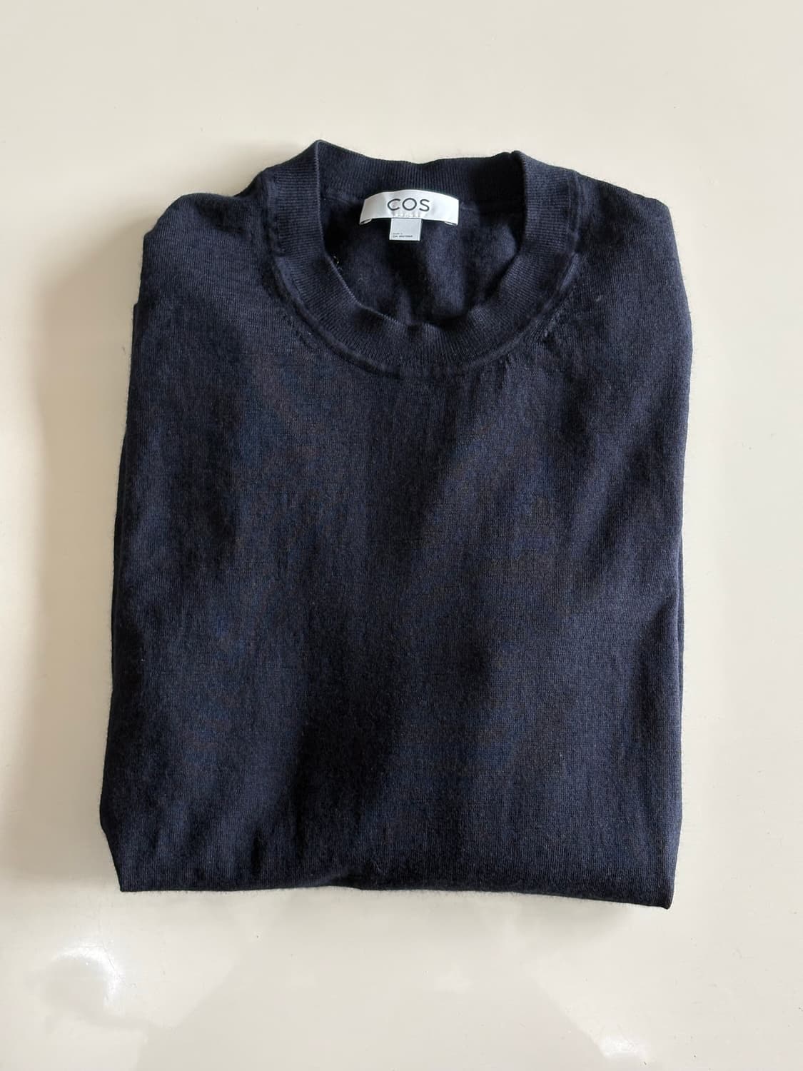 cos 슬림 메리노 울 크루넥 스웨터 니트 네이비 L 상품이미지2