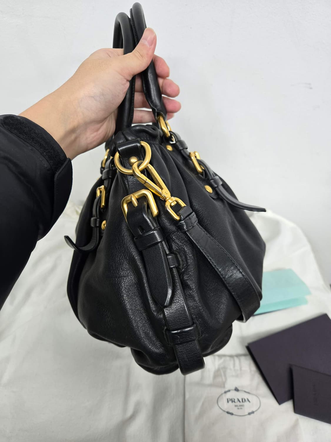 [보증서 정품]프라다 사피아노 가죽 숄더백 상품이미지2