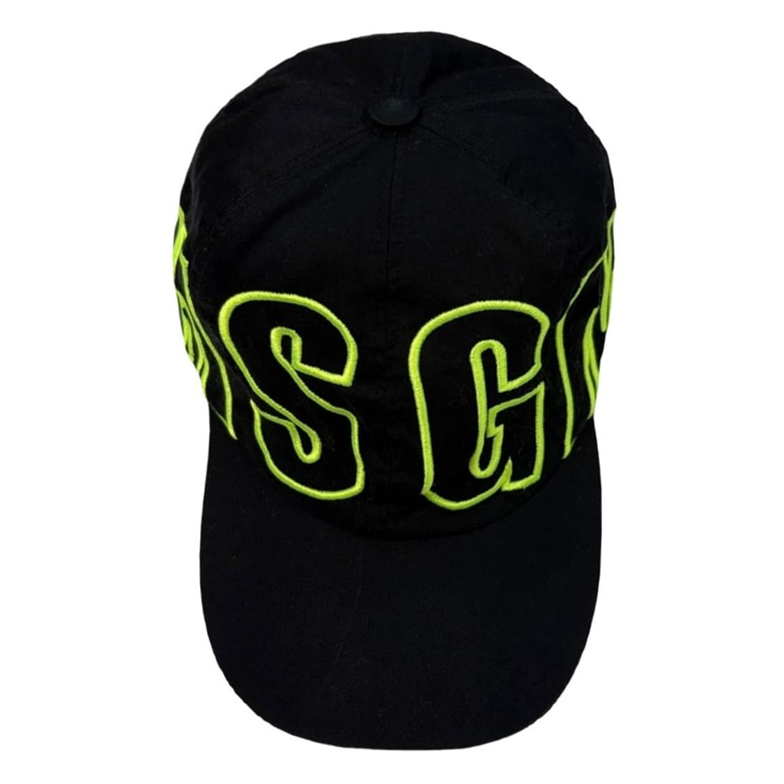 MSGM 블랙 네오그린 코튼 베이스볼 캡 상품이미지1