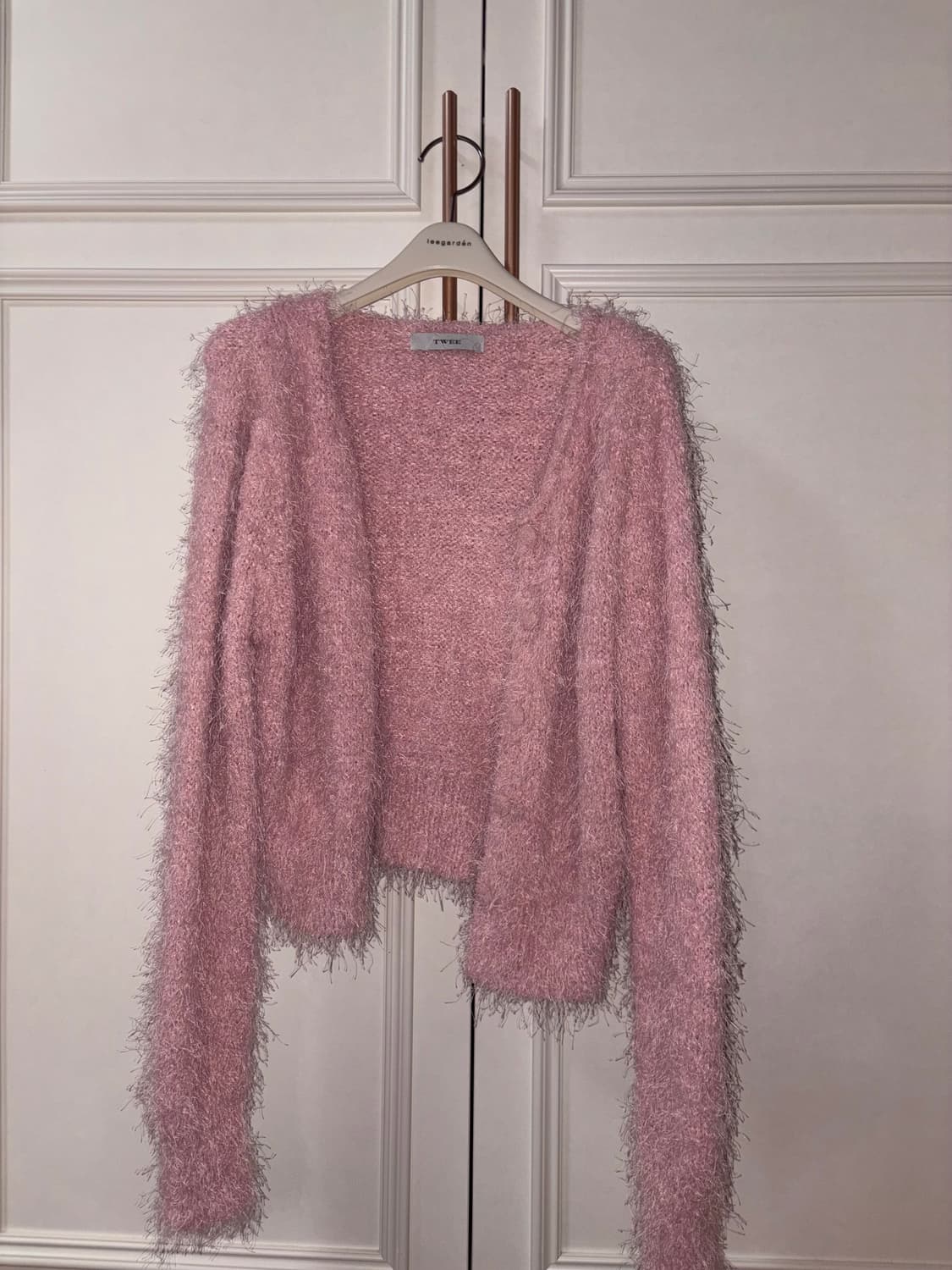 트위 핑크 퍼 가디건 상품이미지1