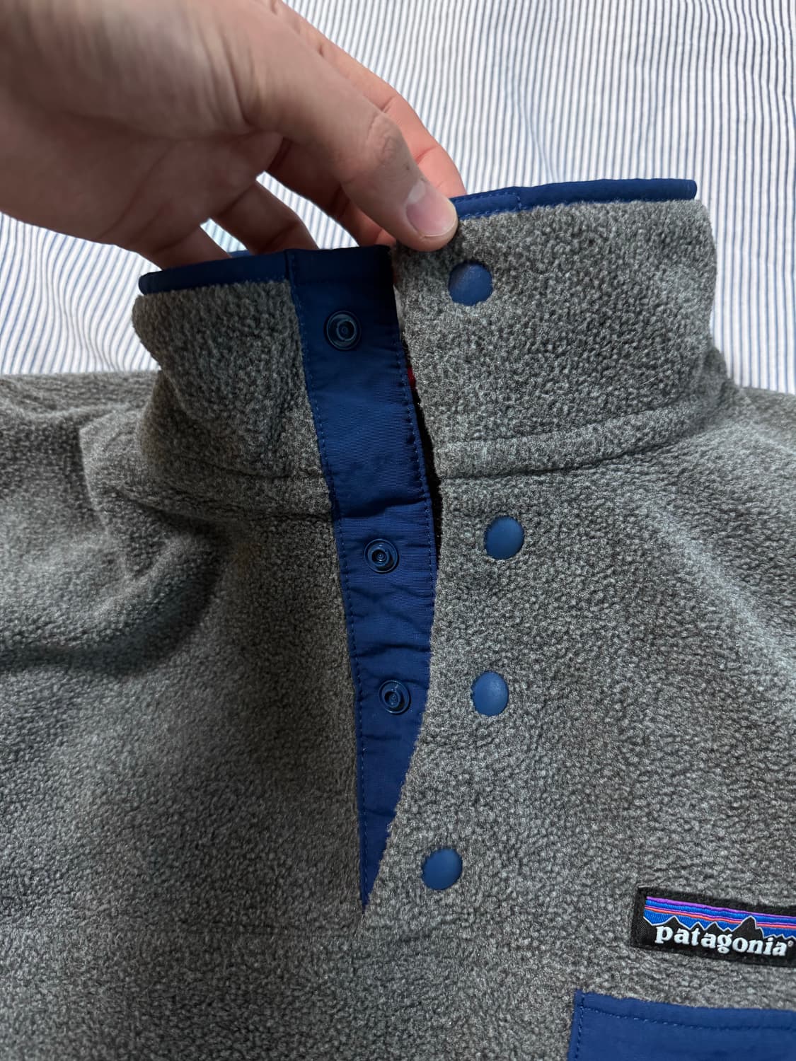 파타고니아 신칠라 스냅-T 플리스 풀오버 니켈 블루 S 상품이미지6