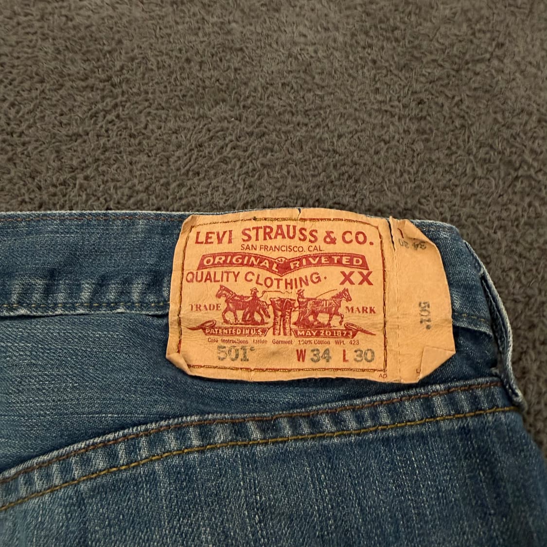 [ 정품/34X30 ] 리바이스 501 데님 청바지 상품이미지4