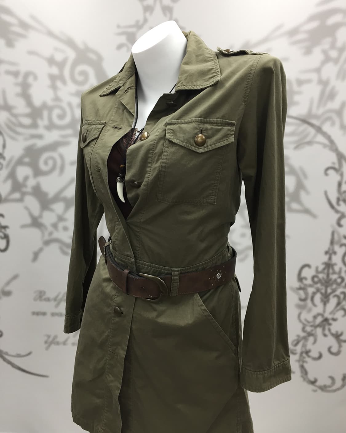 Y2K khaki button dress 상품이미지9