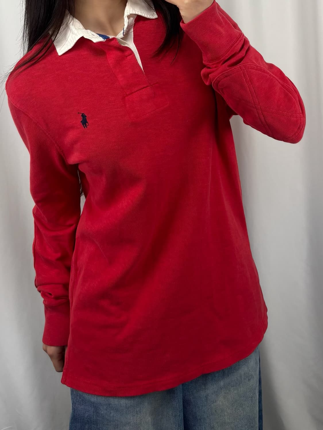 폴로 엘보우 패치 긴팔 럭비티 상품이미지1