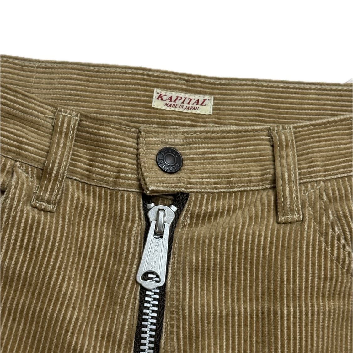 캐피탈 8W 코듀로이 5P 지퍼 랫 플레어 팬츠 베이지 상품이미지3