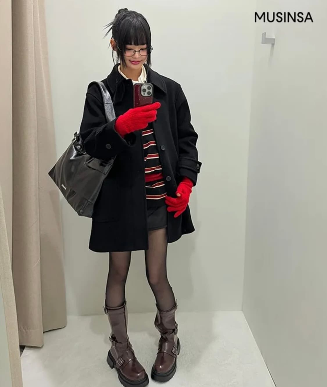 쿠어 우먼 벨란디 캐시미어 블렌드 하프 코트  상품이미지3