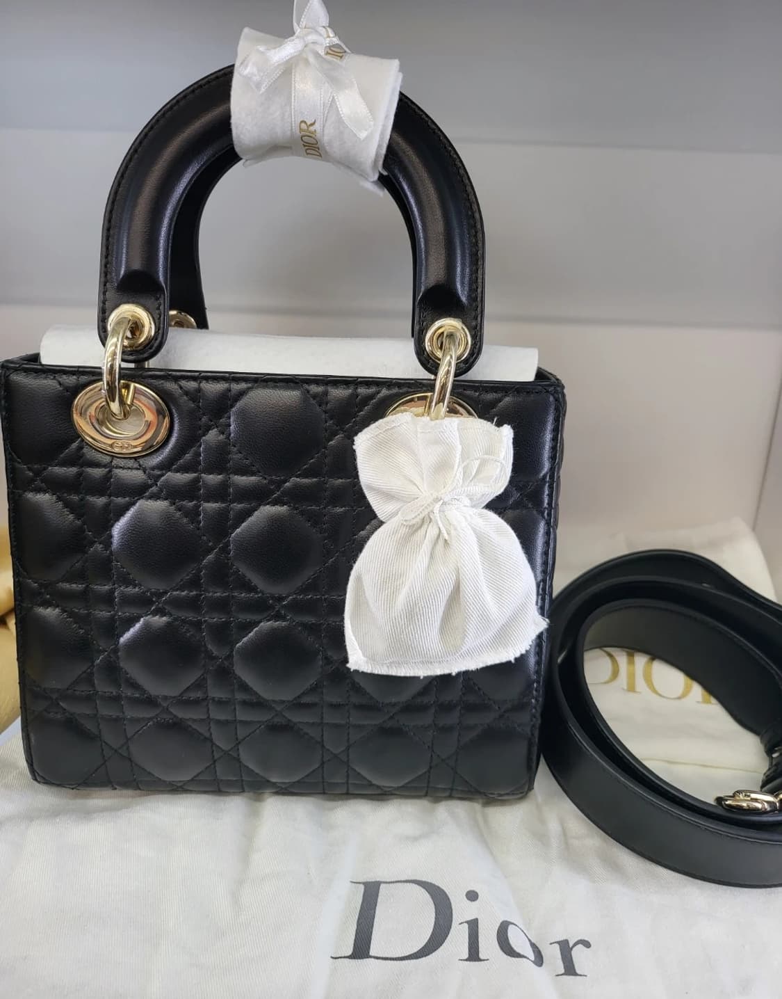 (정품)디올 레이디백 스몰 블랙 상품이미지1