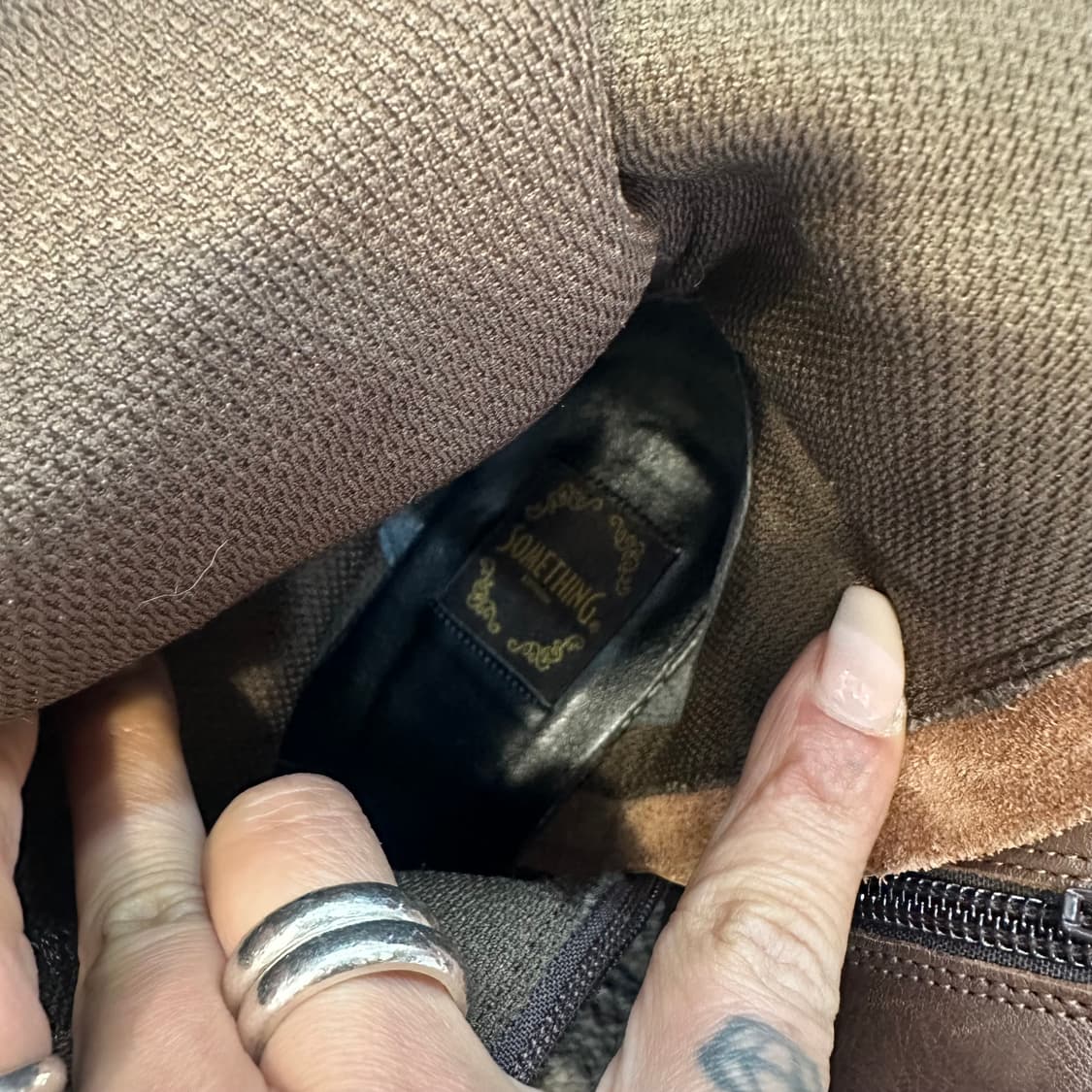 에드윈 SOMETHING 라인 브라운 가죽 부츠245 상품이미지5